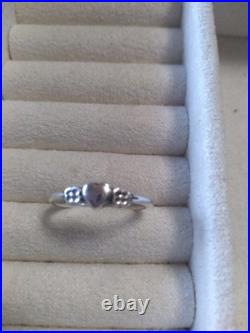 Retired James Avery Heart Ring Size 6.5 Flowers