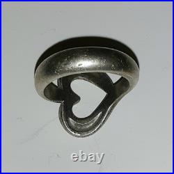 Retired James Avery Heart Ring Size 7.75 Sterling Silver