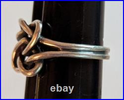 Retired James Avery Hearts Ring Sterling Silver Signed Intertwined Double 7.25
