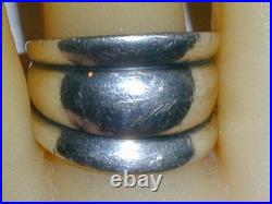 Retired James Avery Heavy Sterling Silver Triple Segment Domed Ring- Size 9