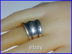 Retired James Avery Heavy Sterling Silver Triple Segment Domed Ring- Size 9