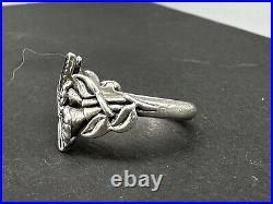 Retired James Avery Hummingbird & Flowers Sterling Silver Ring Size 6.5 Artisan