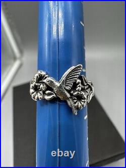 Retired James Avery Hummingbird & Flowers Sterling Silver Ring Size 6.5 Artisan