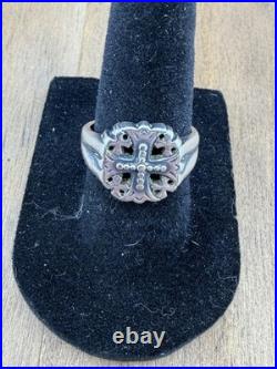 Retired James Avery Jerusalem Cross Sterling Silver Ring Size 7