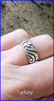 Retired James Avery Kai Band Wave Ring Vintage Size 8.5 NEAT! With JA Box