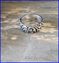 Retired James Avery Kai Band Wave Ring Vintage Size 8.5 NEAT! With JA Box