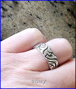 Retired James Avery Kai Band Wave Ring Vintage Size 8.5 NEAT! With JA Box