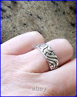 Retired James Avery Kai Band Wave Ring Vintage Size 8.5 NEAT! With JA Box