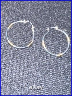 Retired James Avery Kalahari Hoop Earrngs 14kt and. 925 + JA Box