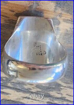 Retired James Avery LONG Gold Raised Fish /Sterling Silver Ring Size 9