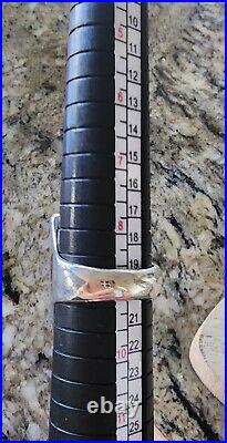 Retired James Avery LONG Gold Raised Fish /Sterling Silver Ring Size 9