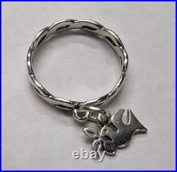 Retired James Avery La Paloma Bird Dangle Twisted Ring Size 7 3/4 Rare