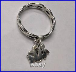 Retired James Avery La Paloma Bird Dangle Twisted Ring Size 7 3/4 Rare
