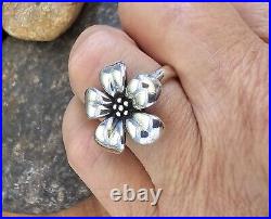 Retired James Avery Large Flower Ring Size 8.75