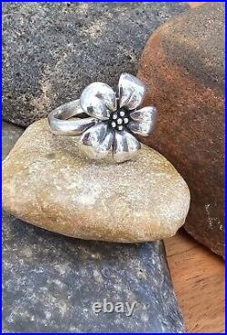 Retired James Avery Large Flower Ring Size 8.75