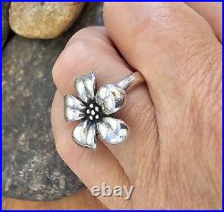 Retired James Avery Large Flower Ring Size 8.75