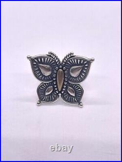 Retired James Avery Large Mariposa Butterfly Bronze And Sterling Sz 7