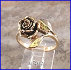 Retired James Avery Large Rose Ring Sz 9 14k Gold