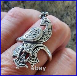 Retired James Avery Large Size 12 Peacock Ring RARE Piece