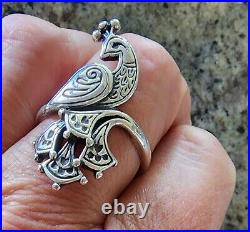 Retired James Avery Large Size 12 Peacock Ring RARE Piece