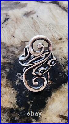 Retired James Avery Long Scroll Ring Size 8 Neat Piece! About 1.25 Long