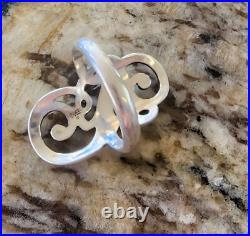 Retired James Avery Long Scroll Ring Size 8 Neat Piece! About 1.25 Long