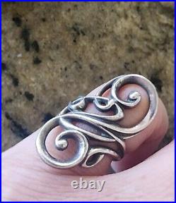 Retired James Avery Long Swirl Ring Size 6 Sterling Silver