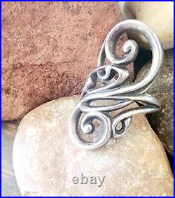 Retired James Avery Long Swirl Ring Size 6 Sterling Silver