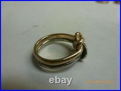 Retired James Avery Lovers Knot 14k Yellow Gold And Sterling Silver Ring Size 7