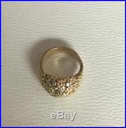 Retired James Avery Margarita Daisy Dome with Dimonds Ring sz 3.5 14k Gold Flowers