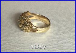 Retired James Avery Margarita Daisy Dome with Dimonds Ring sz 3.5 14k Gold Flowers
