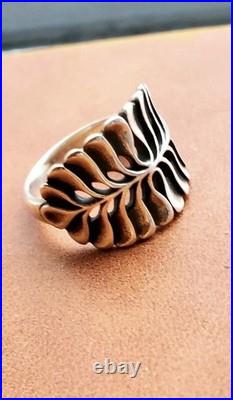Retired James Avery Mimosa Leaf Ring Sterling Silver Sz 6.25