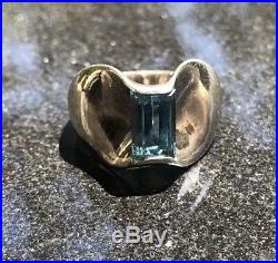 Retired James Avery Monaco Ring With Blue Topaz