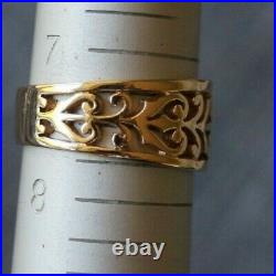 Retired James Avery OPEN ADORNED RING 14k Yellow Gold Size 7.5