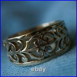 Retired James Avery OPEN ADORNED RING 14k Yellow Gold Size 7.5