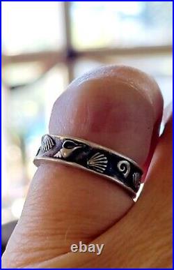 Retired James Avery Ocean Themed Ring Size 5 Sea Shell Sand Dollar SO CUTE