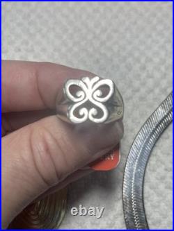Retired James Avery Open Spring Butterfly Ring Silver 925