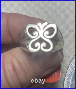 Retired James Avery Open Spring Butterfly Ring Silver 925