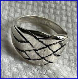 Retired James Avery Open Weave Basket Ring Size 12 Sterling Silver, 10 grams