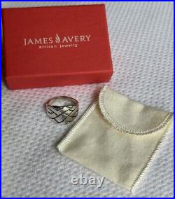 Retired James Avery Open Weave Basket Ring Size 12 Sterling Silver, 10 grams