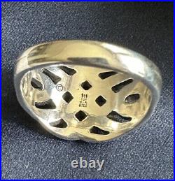 Retired James Avery Open Weave Basket Ring Size 12 Sterling Silver, 10 grams