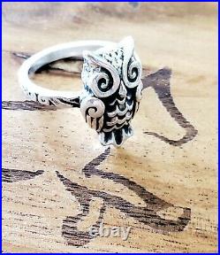 Retired James Avery Owl Ring in Original JA Box and Pouch! Size 10.5 So PRETTY