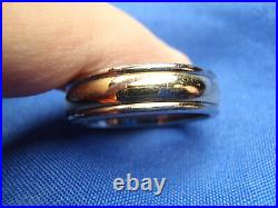 Retired James Avery Palladium and 14k Yellow Gold Band Ring Size 9 3/4 Lot 1110