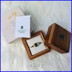 Retired James Avery RARE Barcelona Emerald Diamond Ring Size 8 18k Gold & Box