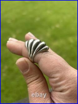 Retired James Avery RARE Scalloped Dome Silver Ring Size 7.25