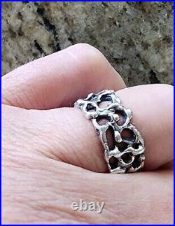 Retired James Avery RARE Size 8 Textured Honeycomb Openwork Ring NEAT Piece