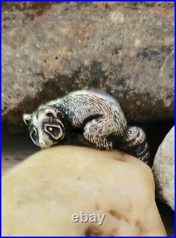 Retired James Avery Raccoon Wrap Around Ring Size 6 Sterling Silver