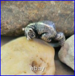 Retired James Avery Raccoon Wrap Around Ring Size 6 Sterling Silver