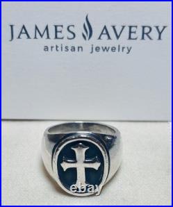 Retired James Avery Raised Fleuree Cross Ring Size 8