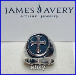 Retired James Avery Raised Fleuree Cross Ring Size 8